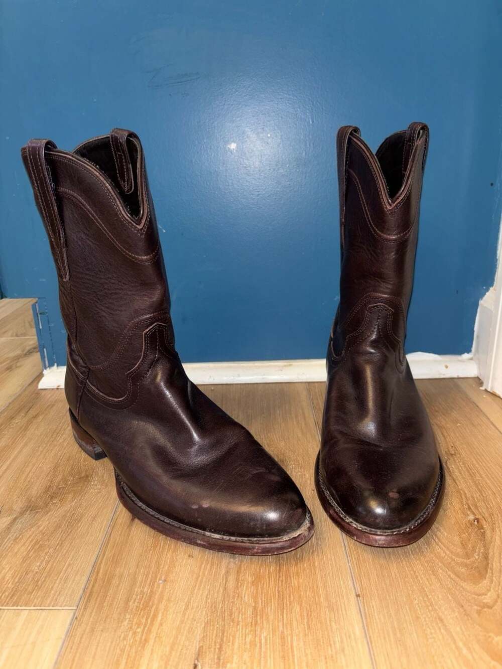 Tecovas The Earl Men's Roper Cowboy Boots in Bourbon Calfskin Leather